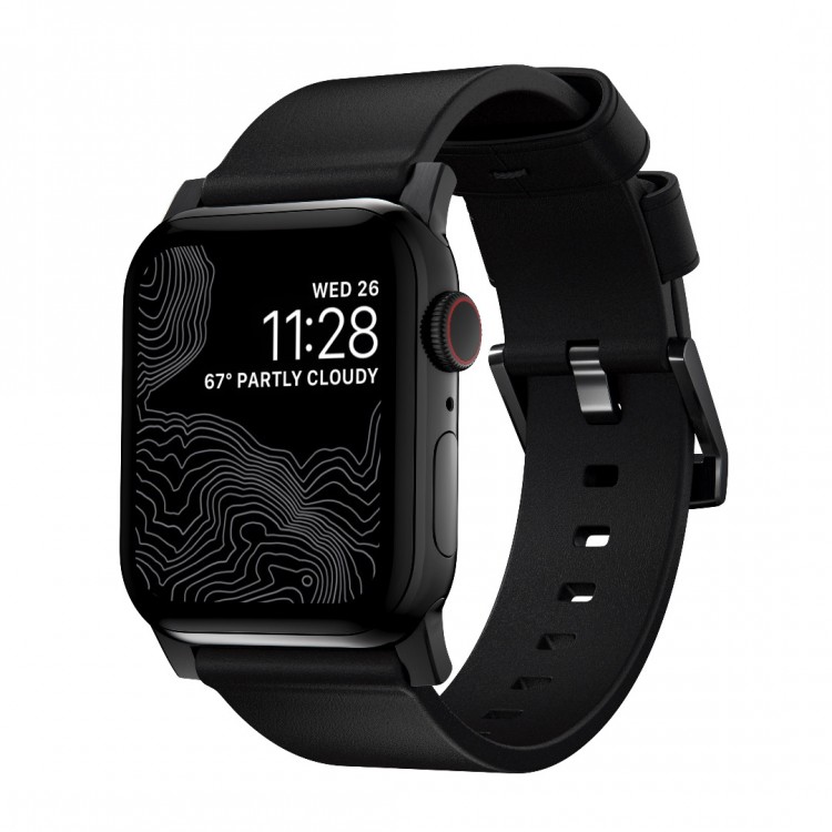 Nomad Δερμάτινο Strap Modern για Apple Watch SERIES - 42/44/45/46/49mm ULTRA 1/2 - ΜΑΥΡΟ/ΜΑΥΡΟ - NM01198185