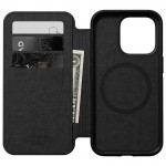NOMAD θήκη Πορτοφόλι δερμάτινη Folio Rugged rustic MagSafe για Apple iPhone 14 PRO 6.1 2022 - ΜΑΥΡΟ - NM01231585