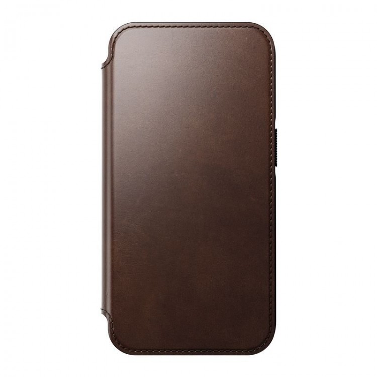 NOMAD θήκη Πορτοφόλι δερμάτινη Folio Rugged rustic MagSafe για Apple iPhone 14 PRO MAX 6.7 2022 - ΚΑΦΕ - NM01233985