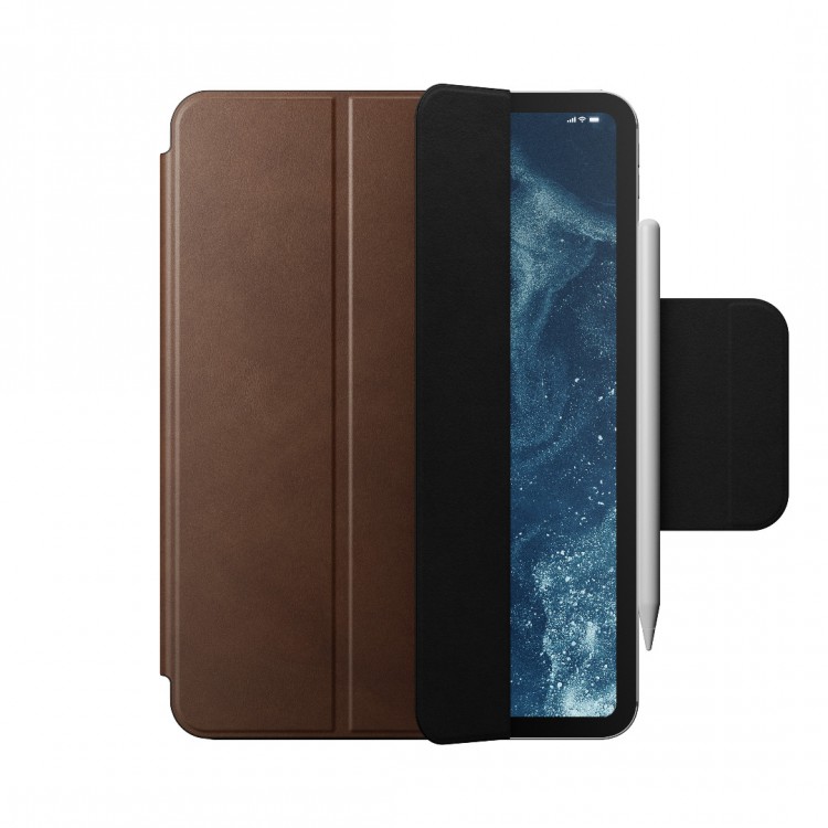 NOMAD θήκη δερμάτινη Magnetic Pencil Folio Plus για Apple iPad Pro 11" M4 (2024 - 5th gen - M4) - ΚΑΦΕ - NM013305858