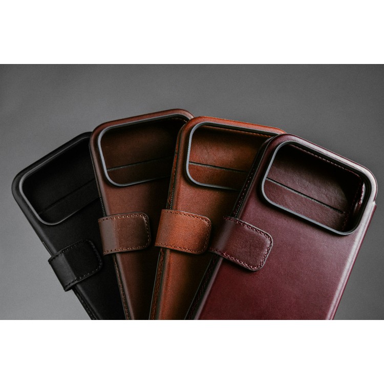 NOMAD θήκη Πορτοφόλι δερμάτινη Horween Modern Folio Rugged rustic MagSafe για Apple iPhone 17 PRO MAX 6.9 2025 - ΚΑΦΕ - NM014100858