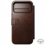 NOMAD θήκη Πορτοφόλι δερμάτινη Horween Modern Folio Rugged rustic MagSafe για Apple iPhone 17 PRO MAX 6.9 2025 - ΚΑΦΕ - NM014100858
