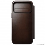 NOMAD θήκη Πορτοφόλι δερμάτινη Horween Modern Folio Rugged rustic MagSafe για Apple iPhone 17 PRO MAX 6.9 2025 - ΚΑΦΕ - NM014100858
