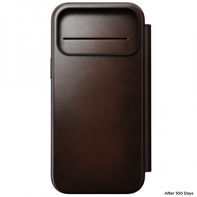 NOMAD θήκη Πορτοφόλι δερμάτινη Horween Modern Folio Rugged rustic MagSafe για Apple iPhone 17 PRO MAX 6.9 2025 - ΚΑΦΕ - NM014100858