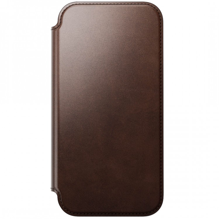 NOMAD θήκη Πορτοφόλι δερμάτινη Horween Modern Folio Rugged rustic MagSafe για Apple iPhone 17 PRO MAX 6.9 2025 - ΚΑΦΕ - NM014100858