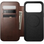NOMAD θήκη Πορτοφόλι δερμάτινη Horween Modern Folio Rugged rustic MagSafe για Apple iPhone 17 PRO MAX 6.9 2025 - ΚΑΦΕ - NM014100858