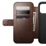 NOMAD θήκη Πορτοφόλι δερμάτινη Horween Modern Folio Rugged rustic MagSafe για Apple iPhone 17 PRO MAX 6.9 2025 - ΚΑΦΕ - NM014100858
