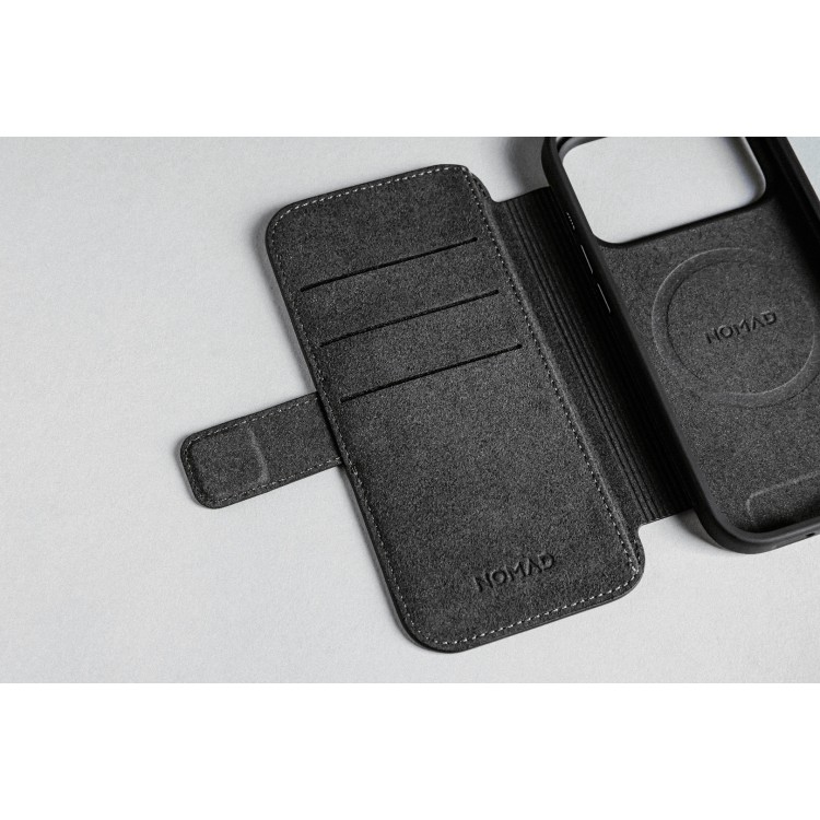 NOMAD θήκη Πορτοφόλι δερμάτινη Modern Folio Rugged rustic MagSafe για Apple iPhone 17 PRO Max 6.9 2025 - ΚΑΦΕ - NM014131858