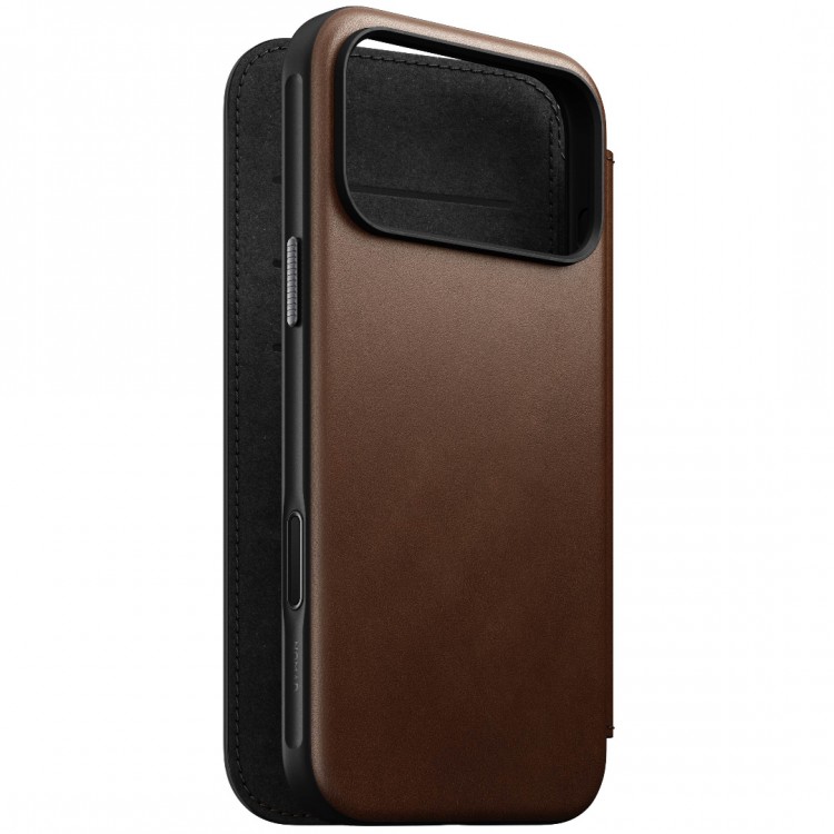 NOMAD θήκη Πορτοφόλι δερμάτινη Modern Folio Rugged rustic MagSafe για Apple iPhone 17 PRO Max 6.9 2025 - ΚΑΦΕ - NM014131858