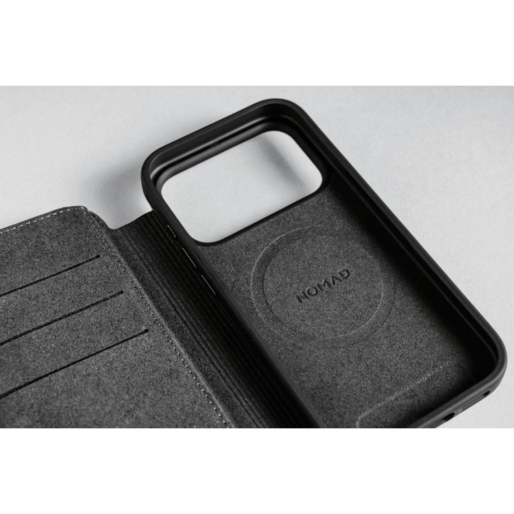 NOMAD θήκη Πορτοφόλι δερμάτινη Modern Folio Rugged rustic MagSafe για Apple iPhone 17 PRO Max 6.9 2025 - ΚΑΦΕ - NM014131858