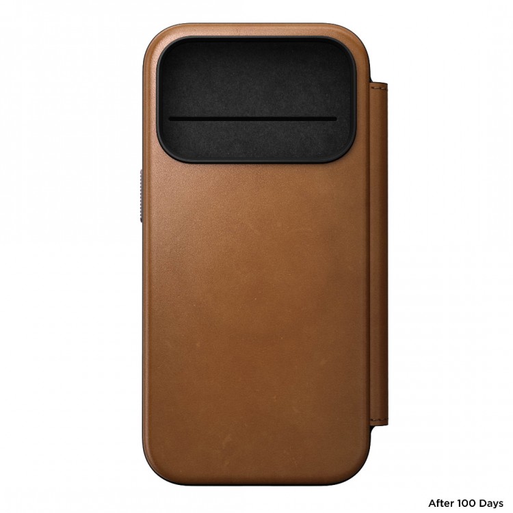 NOMAD θήκη Πορτοφόλι δερμάτινη Modern Folio Rugged rustic MagSafe για Apple iPhone 17 PRO 6.3 2025 - English Tan ΚΑΦΕ - NM014179858