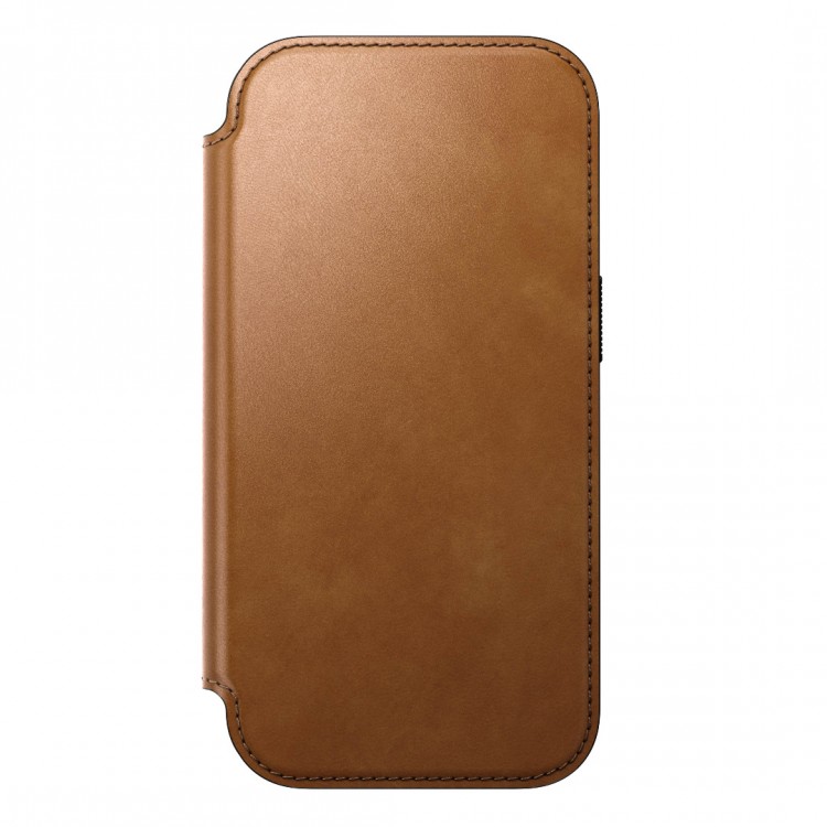 NOMAD θήκη Πορτοφόλι δερμάτινη Modern Folio Rugged rustic MagSafe για Apple iPhone 17 PRO 6.3 2025 - English Tan ΚΑΦΕ - NM014179858