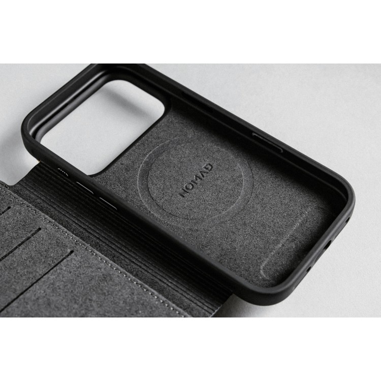 NOMAD θήκη Πορτοφόλι δερμάτινη Modern Folio Rugged rustic MagSafe για Apple iPhone 17 PRO 6.3 2025 - ΚΑΦΕ - NM014186858