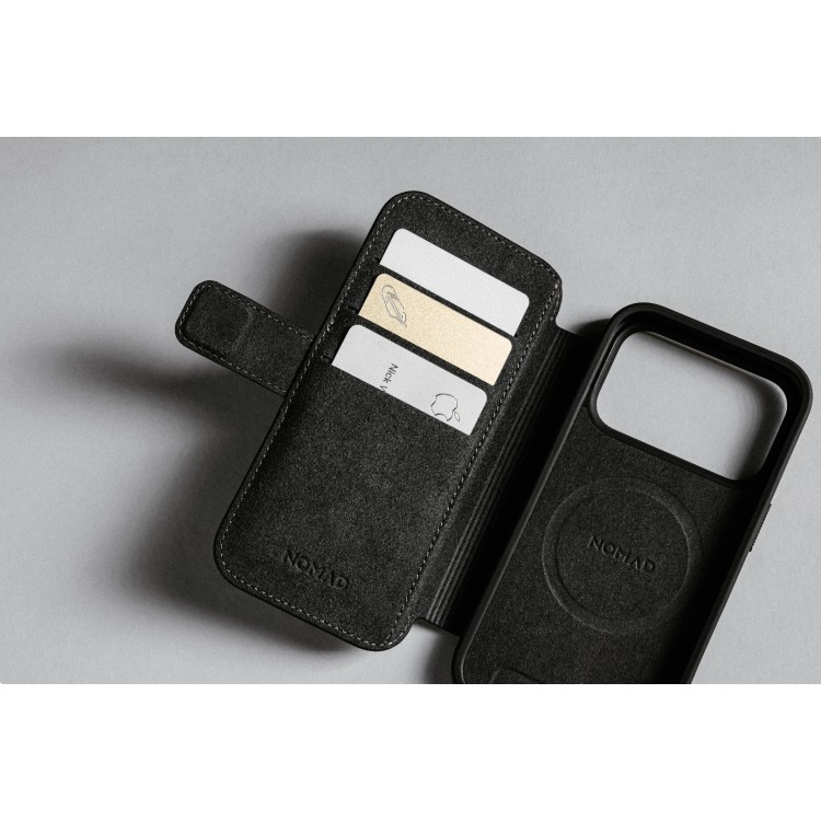 NOMAD θήκη Πορτοφόλι δερμάτινη Modern Folio Rugged rustic MagSafe για Apple iPhone 17 PRO 6.3 2025 - ΚΑΦΕ - NM014186858