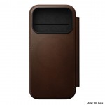 NOMAD θήκη Πορτοφόλι δερμάτινη Modern Folio Rugged rustic MagSafe για Apple iPhone 17 PRO 6.3 2025 - ΚΑΦΕ - NM014186858