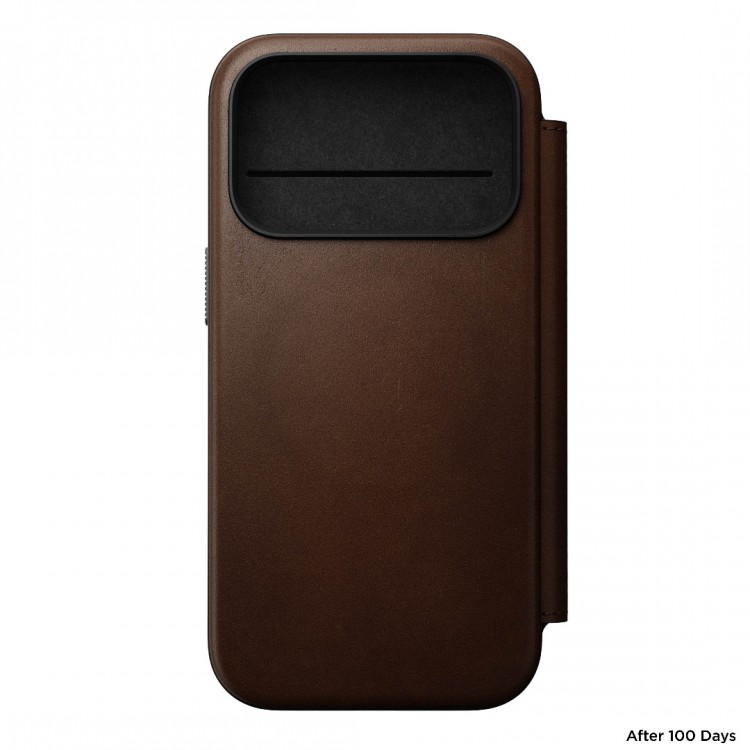 NOMAD θήκη Πορτοφόλι δερμάτινη Modern Folio Rugged rustic MagSafe για Apple iPhone 17 PRO 6.3 2025 - ΚΑΦΕ - NM014186858