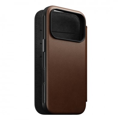 NOMAD θήκη Πορτοφόλι δερμάτινη Modern Folio Rugged rustic MagSafe για Apple iPhone 17 PRO 6.3 2025 - ΚΑΦΕ - NM014186858