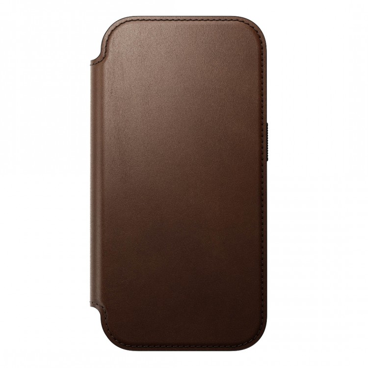 NOMAD θήκη Πορτοφόλι δερμάτινη Modern Folio Rugged rustic MagSafe για Apple iPhone 17 PRO 6.3 2025 - ΚΑΦΕ - NM014186858