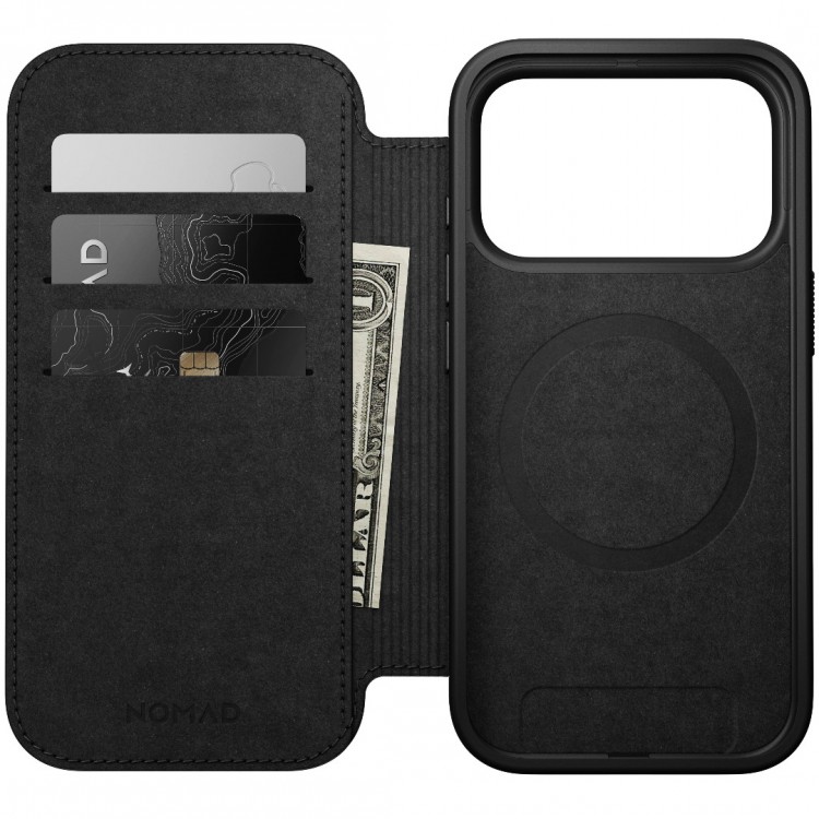 NOMAD θήκη Πορτοφόλι δερμάτινη Modern Folio Rugged rustic MagSafe για Apple iPhone 17 PRO 6.3 2025 - ΚΑΦΕ - NM014186858