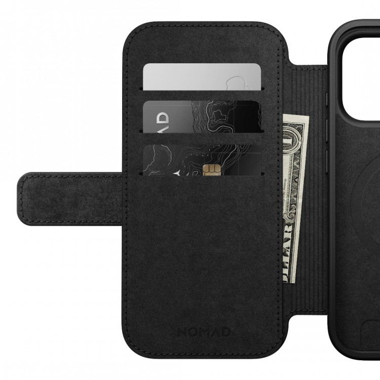 NOMAD θήκη Πορτοφόλι δερμάτινη Modern Folio Rugged rustic MagSafe για Apple iPhone 17 PRO 6.3 2025 - ΚΑΦΕ - NM014186858