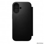 NOMAD θήκη Πορτοφόλι δερμάτινη Modern Folio Rugged rustic MagSafe για Apple iPhone 17 6.3 2025 - ΜΑΥΡΟ - NM014216858