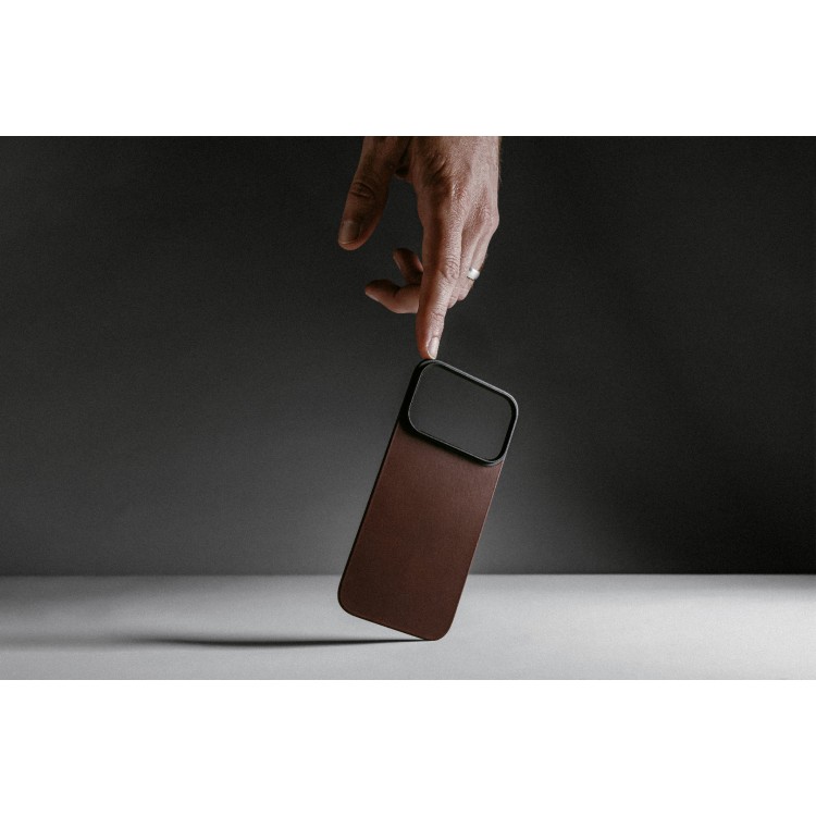 NOMAD θήκη Μαγνητική Horween SLIM 2.2mm ΔΕΡΜΑΤΙΝΗ MagSafe για Apple iPhone 17 Pro MAX 6.9 2025 - ΜΑΥΡΟ - NM014391858