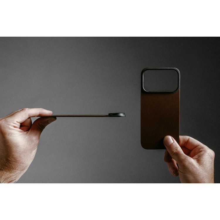 NOMAD θήκη Μαγνητική Horween SLIM 2.2mm ΔΕΡΜΑΤΙΝΗ MagSafe για Apple iPhone 17 Pro MAX 6.9 2025 - ΜΑΥΡΟ - NM014391858