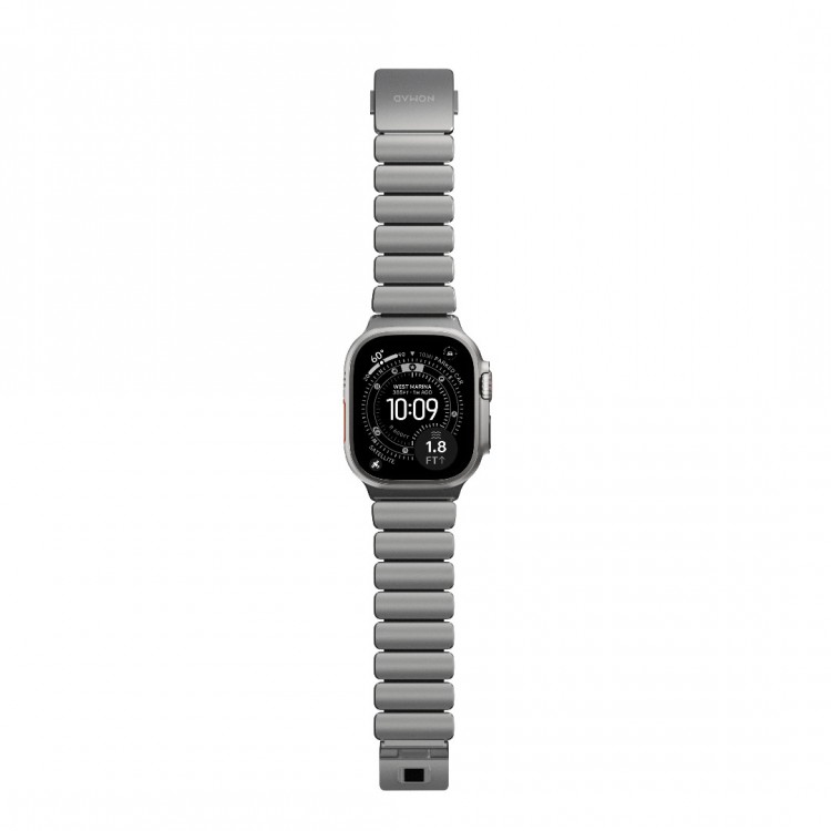 Nomad Stratos Titanium Grade 4 BAND FKM Μπρασελέ Μεταλλικό για Apple Watch SERIES - 42/44/45/46/49mm ULTRA 1/2/3 - Natural ΤΙΤΑΝΙΟ / ΜΑΥΡΟ - NM014421858 