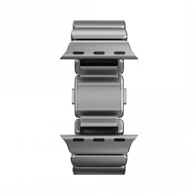 Nomad Stratos Titanium Grade 4 BAND FKM Μπρασελέ Μεταλλικό για Apple Watch SERIES - 42/44/45/46/49mm ULTRA 1/2/3 - Natural ΤΙΤΑΝΙΟ / ΜΑΥΡΟ - NM014421858 
