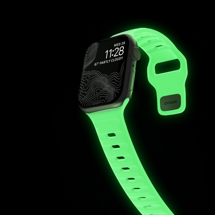 NOMAD Sport Strap SPECIAL EDITION V2 LSR Waterproof silicone M/L για Apple Watch 9/8/7 (41mm)/6/SE/5/4 (40mm)/3/2/1 (38mm) - Glow 2.0 - NM01579485