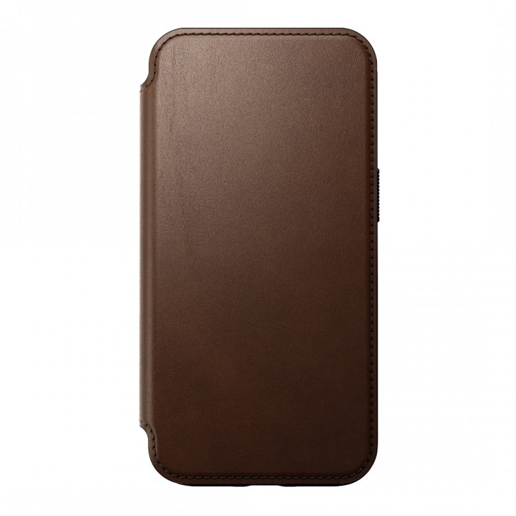 NOMAD θήκη Πορτοφόλι δερμάτινη Modern Folio Rugged rustic MagSafe για Apple iPhone 15 6.1 2023 - ΚΑΦΕ - NM01623885