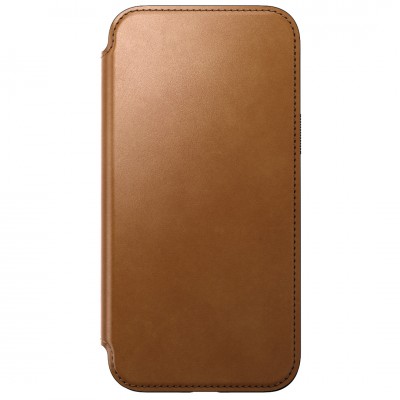 NOMAD θήκη Πορτοφόλι δερμάτινη Modern Folio Rugged rustic MagSafe για Apple iPhone 15 PRO 6.1 2023 - English Tan ΚΑΦΕ - NM01629085