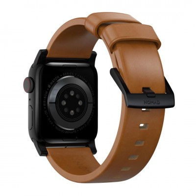 Nomad Δερμάτινο λουράκι Modern για Apple Watch SERIES , Apple Watch Ultra (49mm) 8/7 (45mm)/6/SE/5/4 (44mm)/3/2/1 (42mm) - english tan ΚΑΦΕ ΜΑΥΡΟ - NM01804185