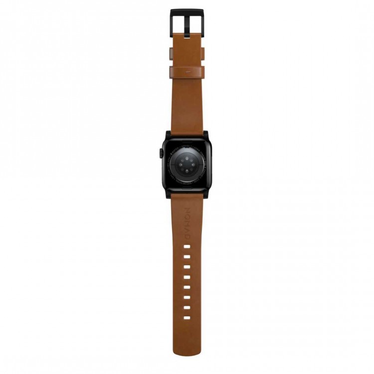 Nomad Δερμάτινο λουράκι Modern για Apple Watch SERIES , Apple Watch Ultra (49mm) 8/7 (45mm)/6/SE/5/4 (44mm)/3/2/1 (42mm) - english tan ΚΑΦΕ ΜΑΥΡΟ - NM01804185