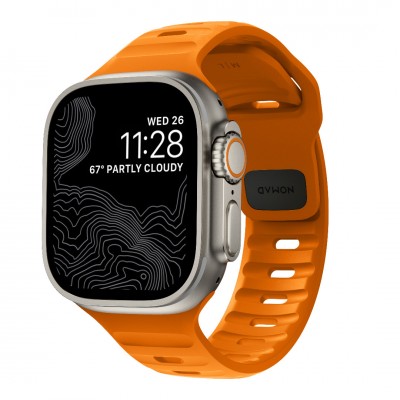 NOMAD Sport Strap SE V2 LSR Waterproof silicone M/L για Apple Watch Ultra (49mm), 8/7 (45mm)/6/SE/5/4 (44mm), /3/2/1 (42mm) - BLAZE - NM01218685