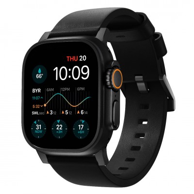 Nomad Δερμάτινο Strap Modern για Apple Watch SERIES - 42/44/45/46/49mm ULTRA 1/2 - ΜΑΥΡΟ/ΜΑΥΡΟ - NM01198185