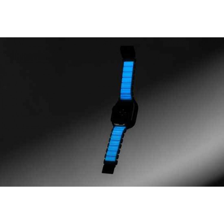Nomad Stratos Titanium Grade 4 BAND FKM Μπρασελέ Μεταλλικό για Apple Watch SERIES - 42/44/45/46/49mm ULTRA 1/2/3 - ΜΑΥΡΟ ΤΙΤΑΝΙΟ / Icy ΜΠΛΕ Glow - NM009896858 
