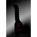 Nomad Stratos Titanium Grade 4 BAND FKM Μπρασελέ Μεταλλικό για Apple Watch SERIES - 42/44/45/46/49mm ULTRA 1/2/3 - ΜΑΥΡΟ ΤΙΤΑΝΙΟ / Icy ΜΠΛΕ Glow - NM009896858 