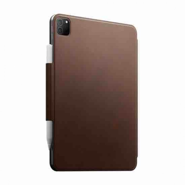 NOMAD θήκη δερμάτινη Magnetic Pencil Folio Plus για Apple iPad Pro 12.9 (6th/5th/4th/3rd gen) 2018/20/21/22 & iPad AIR 13 M2 2024 - ΚΑΦΕ - NM01109785