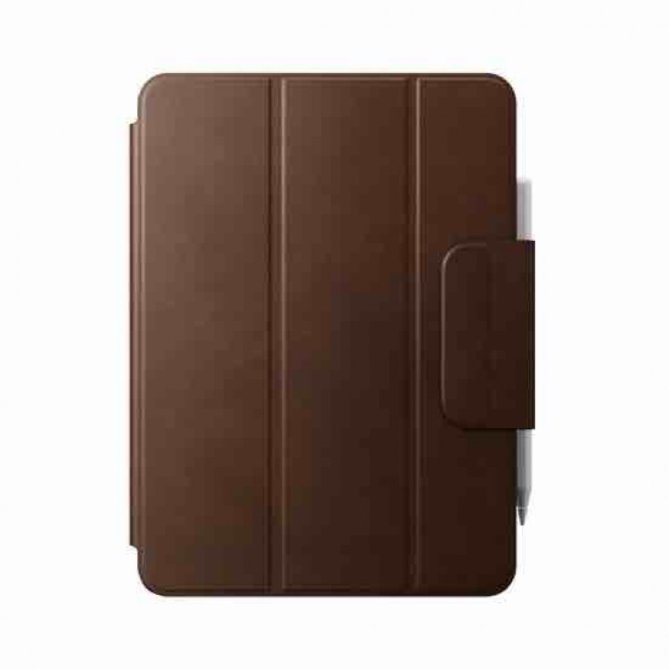 NOMAD θήκη δερμάτινη Magnetic Pencil Folio Plus για Apple iPad Pro 12.9 (6th/5th/4th/3rd gen) 2018/20/21/22 & iPad AIR 13 M2 2024 - ΚΑΦΕ - NM01109785