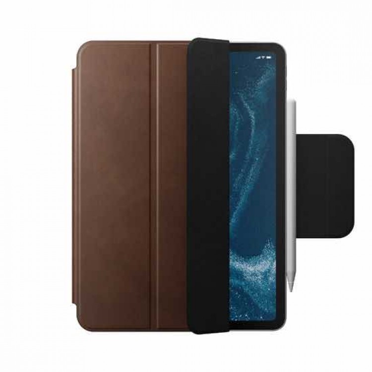 NOMAD θήκη δερμάτινη Magnetic Pencil Folio Plus για Apple iPad Pro 11" (2022/2021/2020/2018), iPad Air 11" (M2), iPad Air 10.9 - ΚΑΦΕ - NM01102885