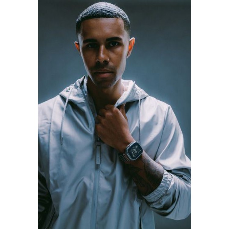 Nomad Stratos Titanium Grade 4 BAND FKM Μπρασελέ Μεταλλικό για Apple Watch SERIES - 42/44/45/46/49mm ULTRA 1/2/3 - Natural ΤΙΤΑΝΙΟ / ΜΑΥΡΟ - NM014421858 