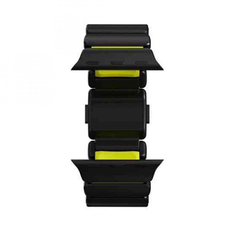 Nomad Stratos Titanium Grade 4 BAND FKM Μπρασελέ Μεταλλικό για Apple Watch SERIES - 42/44/45/46/49mm ULTRA 1/2/3 - ΜΑΥΡΟ ΤΙΤΑΝΙΟ / Volt LIME - NM011130858