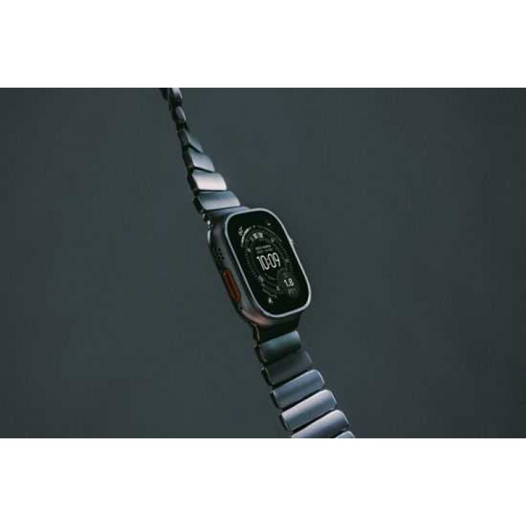 Nomad Stratos Titanium Grade 4 BAND FKM Μπρασελέ Μεταλλικό για Apple Watch SERIES - 42/44/45/46/49mm ULTRA 1/2/3 - ΜΑΥΡΟ ΤΙΤΑΝΙΟ / Ultra ΠΟΡΤΟΚΑΛΙ - NM011116858 
