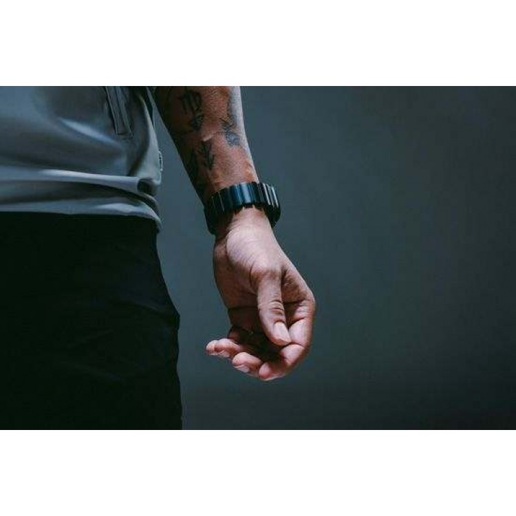 Nomad Stratos Titanium Grade 4 BAND FKM Μπρασελέ Μεταλλικό για Apple Watch SERIES - 42/44/45/46/49mm ULTRA 1/2/3 - ΜΑΥΡΟ ΤΙΤΑΝΙΟ / ΜΑΥΡΟ - NM011154858 