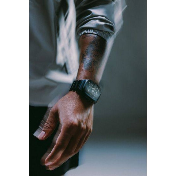 Nomad Stratos Titanium Grade 4 BAND FKM Μπρασελέ Μεταλλικό για Apple Watch SERIES - 42/44/45/46/49mm ULTRA 1/2/3 - ΜΑΥΡΟ ΤΙΤΑΝΙΟ / ΜΑΥΡΟ - NM011154858 