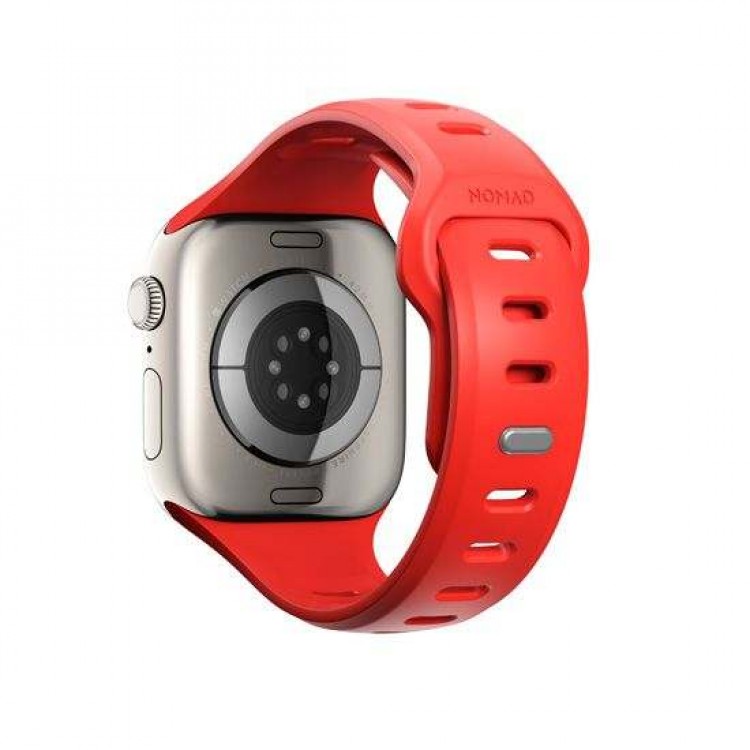 NOMAD Tempo Αδιάβροχο λουράκι FKM σιλικόνης με Αλουμινίου Pin για Apple Watch SERIES - 38/40/41/42mm - Coral ΚΟΚΚΙΝΟ - NM011383858