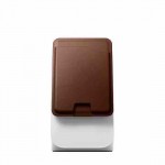 NOMAD Δερμάτινο universal MagSafe Μαγνητικό Πορτοφόλι συμβατό με Apple's Find My app - RUSTIC ΚΑΦΕ - NM011758858