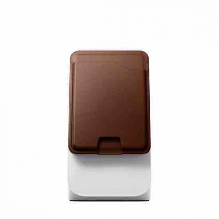 NOMAD Δερμάτινο universal MagSafe Μαγνητικό Πορτοφόλι συμβατό με Apple's Find My app - RUSTIC ΚΑΦΕ - NM011758858