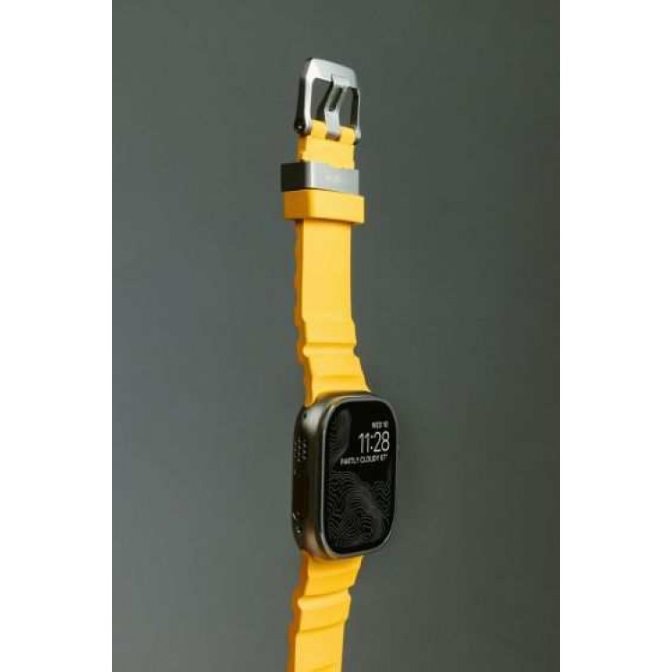 NOMAD Rocky Point Sport Band FKM rubber Strap ΑΔΙΑΒΡΟΧΟ για Apple Watch SERIES 4,5,6,SE,8,9 & ULTRA - 42mm-44mm-45mm-49mm - Sol ΚΙΤΡΙΝΟ - NM013602858